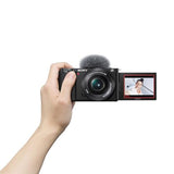 Sony Alpha ZV-E10K Interchangeable Lens Vlog Digital Camera, Large APS-C type 24.2-Megapixel Exmor CMOS Sensor With 16-50 mm Lens, 24.2MP, Black