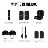 RØDE Wireless Micro - Compact Wireless Microphone, Two Mics with Charge Case for Smartphone Content Creation - USB-C, Black