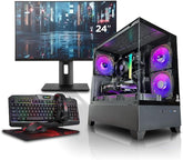 Spark Gaming PC Bundle - AMD Ryzen 5-5500 | GeForce RTX 3050 8GB | 16GB DDR4 | 1TB NVMe SSD | Air Cooler | B650 MB | 500W PSU | 24" Monitor + KYB, Mouse & Headset | WiFi/BT/Win11 Pro