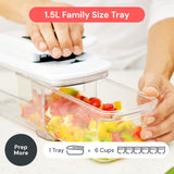 Fullstar Mandoline Slicer for Kitchen - Vegetable Chopper, Onion Potato Food Veggie Fruit Slicer and Cutter with Container, Kitchen Gadgets & Gifts, Home Essentials (6 in 1, Black/White)