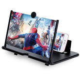 Cinyiuze 14'' 3D Phone Screen Magnifier – HD Magnifier Projector Screen Enlarger for Videos, Movies, Games – Foldable Phone Stand with Screen Amplifier – Supports All Smartphones (Black)Cinyiuze