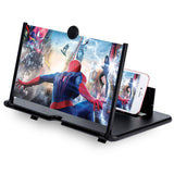 Cinyiuze 14'' 3D Phone Screen Magnifier – HD Magnifier Projector Screen Enlarger for Videos, Movies, Games – Foldable Phone Stand with Screen Amplifier – Supports All Smartphones (Black)Cinyiuze