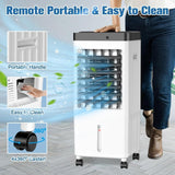 Evaporative Air Cooler, TDOO Cooling Fan with 3 Modes & 3 Speeds, Windowless Air Conditioner with 12 - H Timer Remote Control,Portable ac Unit w/ 10L Water Tank, Fast Cooling for RoomTDOO