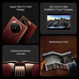 HUAWEI Mate XT | ULTIMATE DESIGN Super Slim Tri - Fold Design Smartphone, 16GB+1TB, Ultra Aperture XMAGE Camera, 10.2 - inch Hi - Res HUAWEI X - True Display + MultiView in One, Red + GiftsVisit the HUAWEI Store