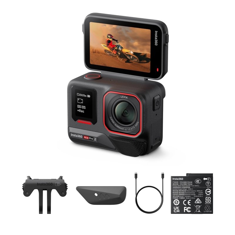 INSTA360 ACE PRO 2 | Dual Battery Bundle | Action Camera, Co - Engineered with Leica, 8K AI - Powered Ultra HD, Advanced Stabilization, Waterproof Design, Compact and Rugged – BlackInsta360