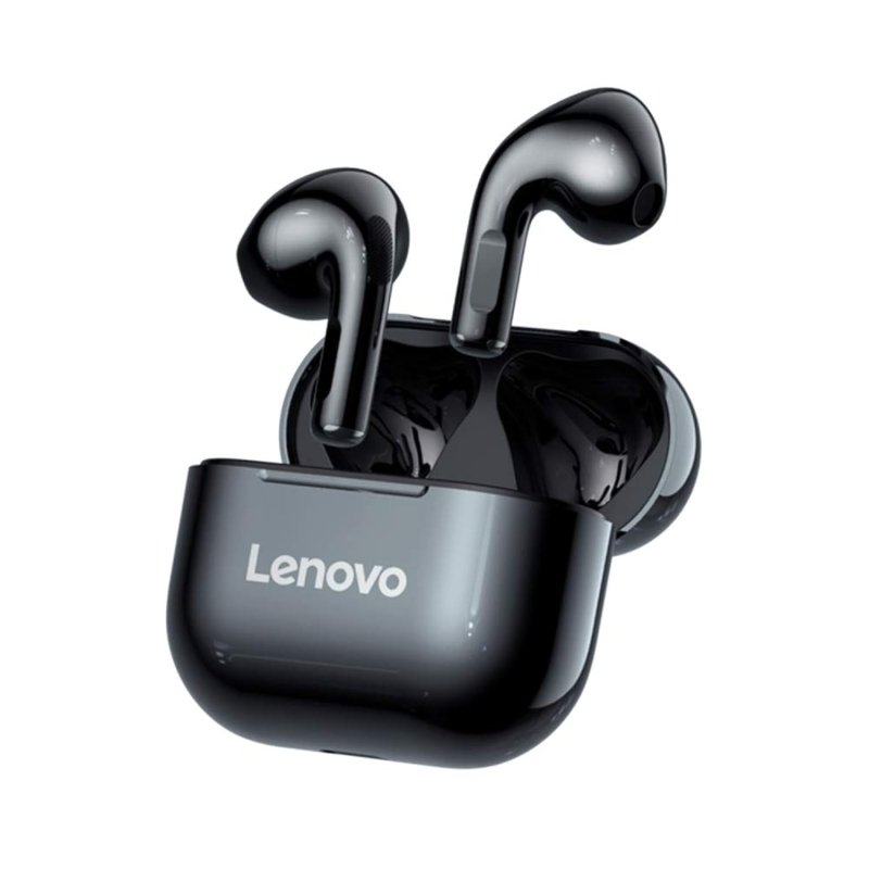 Lenovo LivePods LP40 TWS Semi - In - Ear Earbuds BT 5.0 True Wireless Earbuds with Touch Control Handsfree Call Stereo Sound Noise Cancelling Headphones with Two - Ear Design, BlackVisit the Lenovo Store