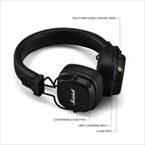 Marshall Major V Bluetooth Headphones - Foldable Bluetooth Wireless Headphones Bluetooth with 100+ Hours of Playtime (Black)Visit the Marshall Store