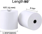 SWIHELP (50 Rolls) 57 x 50 Thermal Paper Receipt 2 1/4" Rolls Fits All POS Cash Registers Printers, Credit Card Terminals, Star Micronics SCP700, TSP100 BPA Free - BuyRegisterRollsSWIHELP