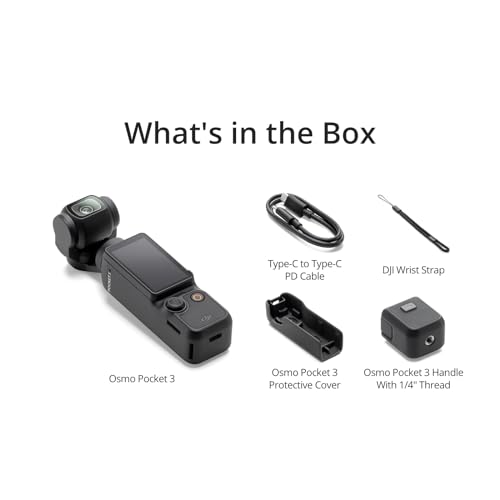 DJI Osmo Pocket 3, Vlogging Camera with 1'' CMOS & 4K/120fps Video, 3-Axis Stabilization, Face/Object Tracking, Fast Focusing, 2" Rotatable Touchscreen, UAE Version with Official Warranty Support