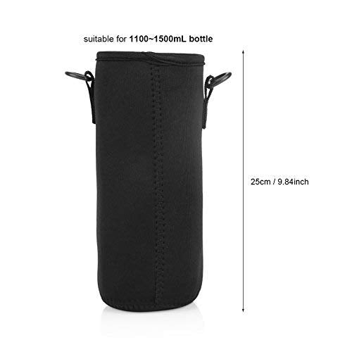 Water Bottle Sleeve, Durable Soft Water Bottle Carrying Pouch, Drink Bottle Holder Bag for Outdoor Camping Hiking Fishing 26cm Black Diochepkybwndt5g-03