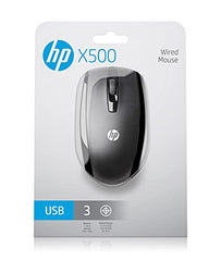 HP X500 Black Wired USB Mouse