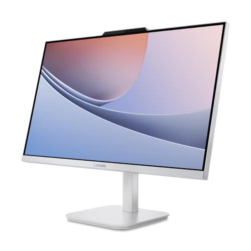 Lenovo (Upgraded) AIO A100 All-in-One Desktop PC – 23.8" FHD IPS Display, Intel N100 (i3 Alternative), 8GB DDR4, 512GB SSD, Wi-Fi 6, Windows 11 Pro, USB Keyboard & Mouse Included – Cloud Grey