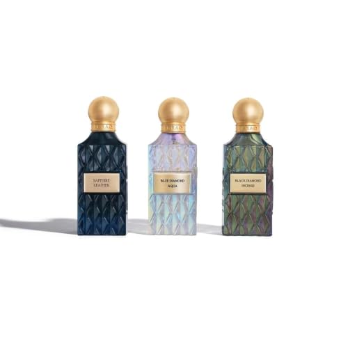 IBRAQ (Ibrahim Al Qurashi) Blue Wish Set 2 | Sapphire Leather Aqua Blue Diamond Black Diamond Incense 3 x 75ml Eau de Parfum - Gift Set
