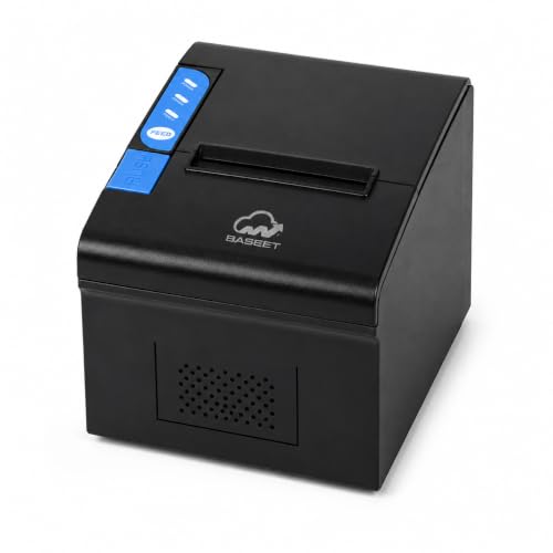 AL BASEET BAS-164 80mm Thermal Receipt Printer, High-Speed Direct Thermal POS Billing Printer, Inkless Receipt Printer for Windows, Mac & Linux, Retail, Restaurant, Supermarket, Cafe & CheckoutCounter