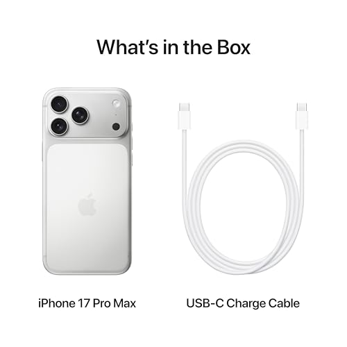 Apple iPhone 17 Pro Max 256 GB 6.9-inch Display with ProMotion, A19 Pro Chip, Best Battery Life in Any iPhone Ever, Pro Fusion Camera System, Center Stage Front Camera; Silver