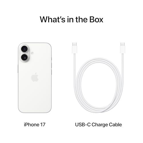 Apple iPhone 17 256 GB 6.3-inch Display with ProMotion, A19 Chip, Center Stage Front Camera for Smarter Group Selfies, Improved Scratch Resistance, All-Day Battery Life; White