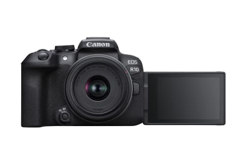 Canon EOS R10 Mirrorless Camera + RF-S 18-45 mm F4.5-6.3 is STM Lens (Hybrid Camera, DSLR Upgrade, 15 B/s, 4K Videos, Dual Pixel CMOS AF II Focus System, WiFi), Black