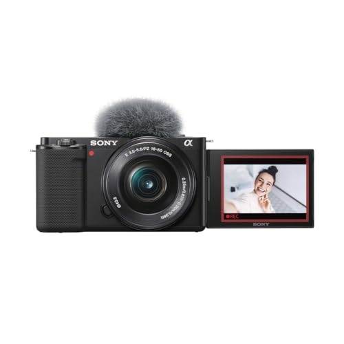 Sony Alpha ZV-E10K Interchangeable Lens Vlog Digital Camera, Large APS-C type 24.2-Megapixel Exmor CMOS Sensor With 16-50 mm Lens, 24.2MP, Black