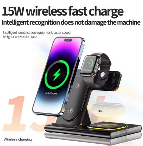 4 - in - 1 Multi - Devices Magnetic Wireless Charging Station with Night LightGeneric
