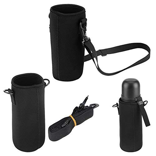 Water Bottle Sleeve, Durable Soft Water Bottle Carrying Pouch, Drink Bottle Holder Bag for Outdoor Camping Hiking Fishing 26cm Black Diochepkybwndt5g-03