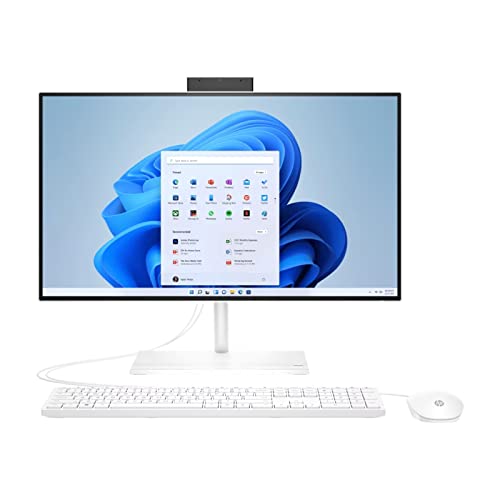 HP All-in-One Desktop With 23.8" FHD IPS Display - 13th Gen Intel Core i5-1335U processor- Intel Iris Xe Graphics - 16GB DDR4 RAM - 512GB NVMe SSD- White Keyboard & Mouse - Windows 11 - Shell White