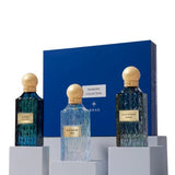 IBRAQ (Ibrahim Al Qurashi) Blue Wish Set 2 | Sapphire Leather Aqua Blue Diamond Black Diamond Incense 3 x 75ml Eau de Parfum - Gift Set