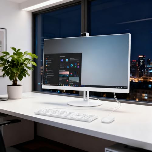 All in One Computer, 27 inch All in One Desktop Computer with I5-3380M CPU 8GB DDR3 256GB SSD 1920x 1080 Screen, 5MP Retractable Hidden Camera, Arabic Wired Keyboard & Wired Mouse Arabic system