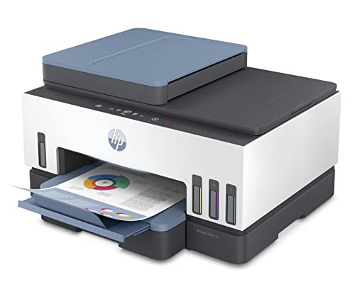 HP Smart Tank 795 All-in-One Printer wireless, Print, Scan, Copy, Fax, Auto Duplex Printing, Document Feeder, Print up to 18000 black or 8000 color pages, White/Blue [28B96A]