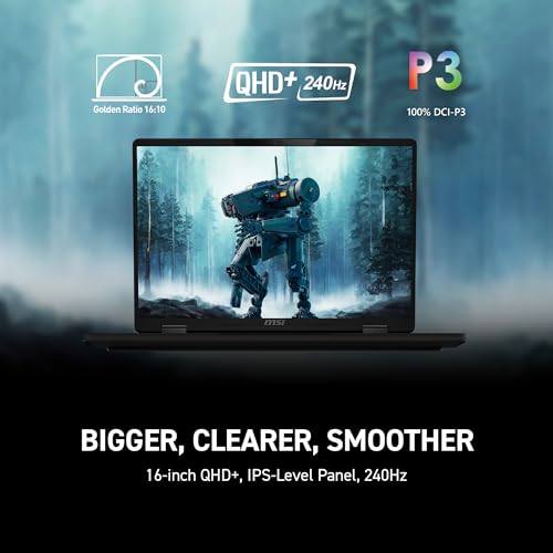 msi Crosshair A16 HX 16” QHD+ 240Hz Gaming Laptop – AMD Ryzen 9 8940HX, NVIDIA GeForce RTX 5060, 16GB DDR5, 1TB NVMe SSD, Wi-Fi 6E, USB-C, Windows 11 D8WFKG-090US
