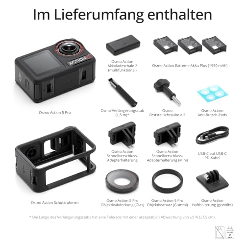 DJI Osmo Action 5 Pro Adventure Combo, Action Camera, Bursting With 40MP of Action, 4K/120fps, 1/1.3″Sensor, Dual OLED Touchscreens,47GB Built-in Storage, UAE Version, Official Warranty Support