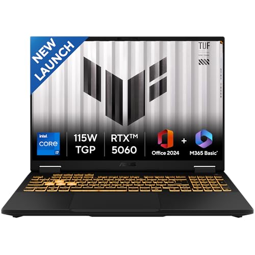 ASUS TUF F16 14th Gen Intel Core i7 14650HX Gaming Laptop Nvidia RTX 5060-8GB, WUXGA 165Hz,32GB RAM GDDR5-1TB SSD, Windows 11 Office Home 2024/Jaeger Gray FX608JMR