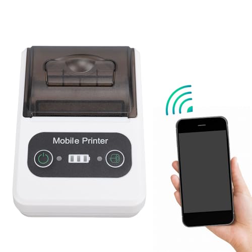 Bluetooth Receipt Printer, 58mm Mini Cordless Invoice Bill POS Printer, Mobile Thermal Printer for Retail Store Restaurant Businesses, Bill Paper Printer for Android for