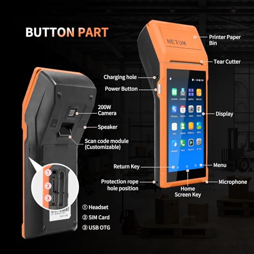 NETUM Handheld PDA Android 11.0 POS Terminal with Receipt Printer (P58-03)