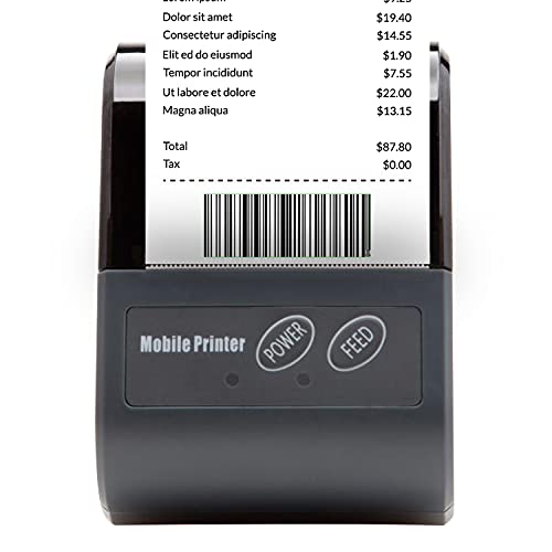 Rongta Mobile Bluetooth Receipt Printer, Mini Portable Thermal POS Printers 58MM for ESC/POS, Compatible with Android/Windows, DO NOT Support Square/iOS/ipad/iPhone, RPP02N (Black)