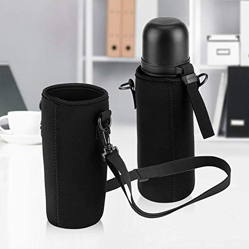 Water Bottle Sleeve, Durable Soft Water Bottle Carrying Pouch, Drink Bottle Holder Bag for Outdoor Camping Hiking Fishing 26cm Black Diochepkybwndt5g-03