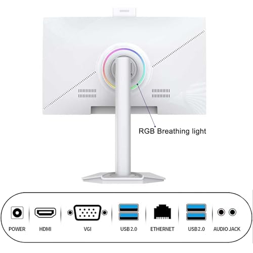 All in One Computer, 27 inch All in One Desktop Computer with I5-3380M CPU 8GB DDR3 256GB SSD 1920x 1080 Screen, 5MP Retractable Hidden Camera, Arabic Wired Keyboard & Wired Mouse Arabic system