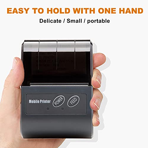 Rongta Mobile Bluetooth Receipt Printer, Mini Portable Thermal POS Printers 58MM for ESC/POS, Compatible with Android/Windows, DO NOT Support Square/iOS/ipad/iPhone, RPP02N (Black)