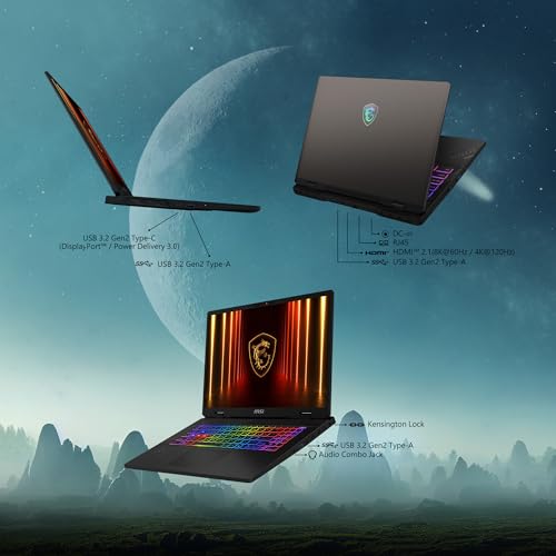 msi Crosshair A16 HX 16” QHD+ 240Hz Gaming Laptop – AMD Ryzen 9 8940HX, NVIDIA GeForce RTX 5060, 16GB DDR5, 1TB NVMe SSD, Wi-Fi 6E, USB-C, Windows 11 D8WFKG-090US