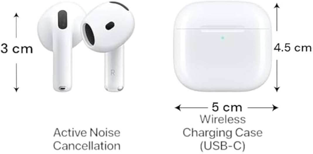 Earbuds-4 Bluetooth Headphones with Active Noise Cancellation Adaptive Audio Personalized Spatial AudioUSB-C Charging Case.