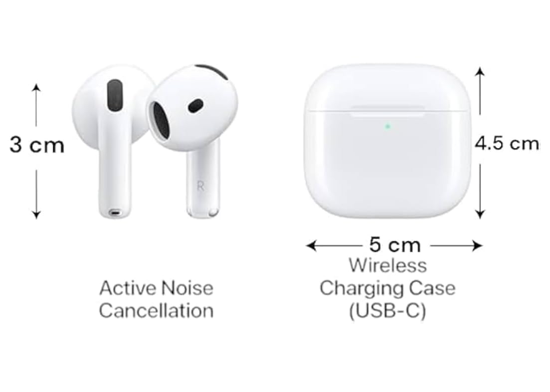 Earbuds-4 Bluetooth Headphones with Active Noise Cancellation Adaptive Audio Personalized Spatial AudioUSB-C Charging Case.