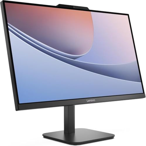Lenovo AIO V100 All-in-One Desktop 23.8" FHD IPS Display, Intel N100 (i3 Alternative), 16GB DDR4, 512GB SSD, Wi-Fi 6, Windows 11 Pro, Wired Keyboard & Mouse, (Black-Upgraded)