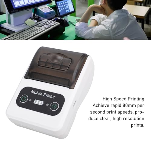 Bluetooth Receipt Printer, 58mm Mini Cordless Invoice Bill POS Printer, Mobile Thermal Printer for Retail Store Restaurant Businesses, Bill Paper Printer for Android for