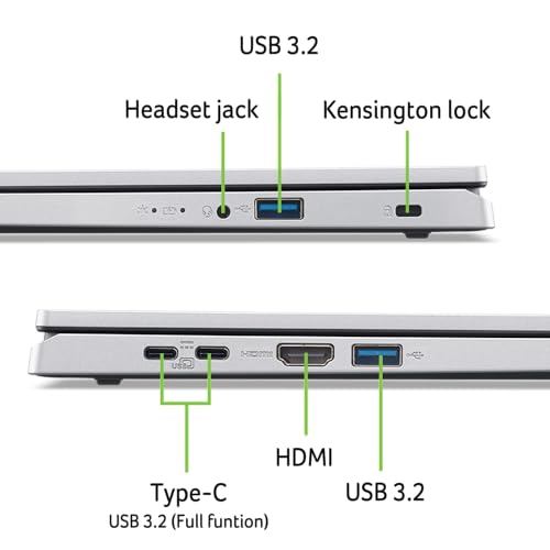 acer Aspire Go 15 AI Ready Laptop | 15.6" FHD (1920 x 1080) IPS Display | AMD Ryzen 3 7320U | AMD Radeon 610M Graphics | 8GB LPDDR5 | 256GB PCIe Gen4 SSD | Wi-Fi 6 | Windows 11 Home | AG15-21P-R0RR