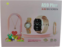 A59 Plus Smart Watch, Heart Rate Monitoring, Trendy Gold Watches & Accessories for Women, Stay Chic & Connected