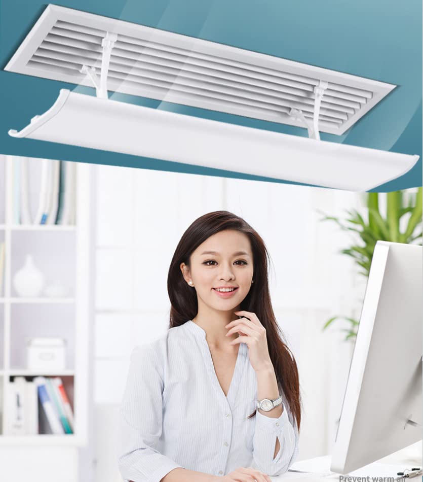 Air Conditioner Deflector Central AC Air Flow Deflector Prevent The Cold Air from Blowing Straight, Angle Adjustable, Easy Installation, for Vents, Sidewall, Home AC (7.8''×24.8'')