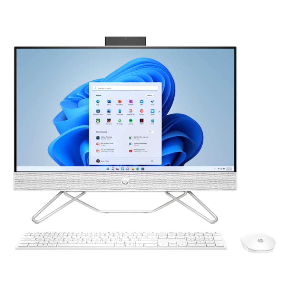 2023 Newest HP All-in-One 24-inch Touchscreen Desktop, 12th Generation Intel Core i7-1255U processor| 16GB DDR4 RAM| 512GB NVMe SSD| Wireless Keyboard & Mouse| Windows 11 (Starry White)