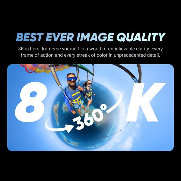 Insta360 X4 Waterproof 8K 360 Action Camera Kit | Live Stream, AI Editing, 72MP 360 Photo, 4K Wide-Angle Video Camera | Includes Selfie Stick, Lens Cap, & 256 GB Micro SD Card