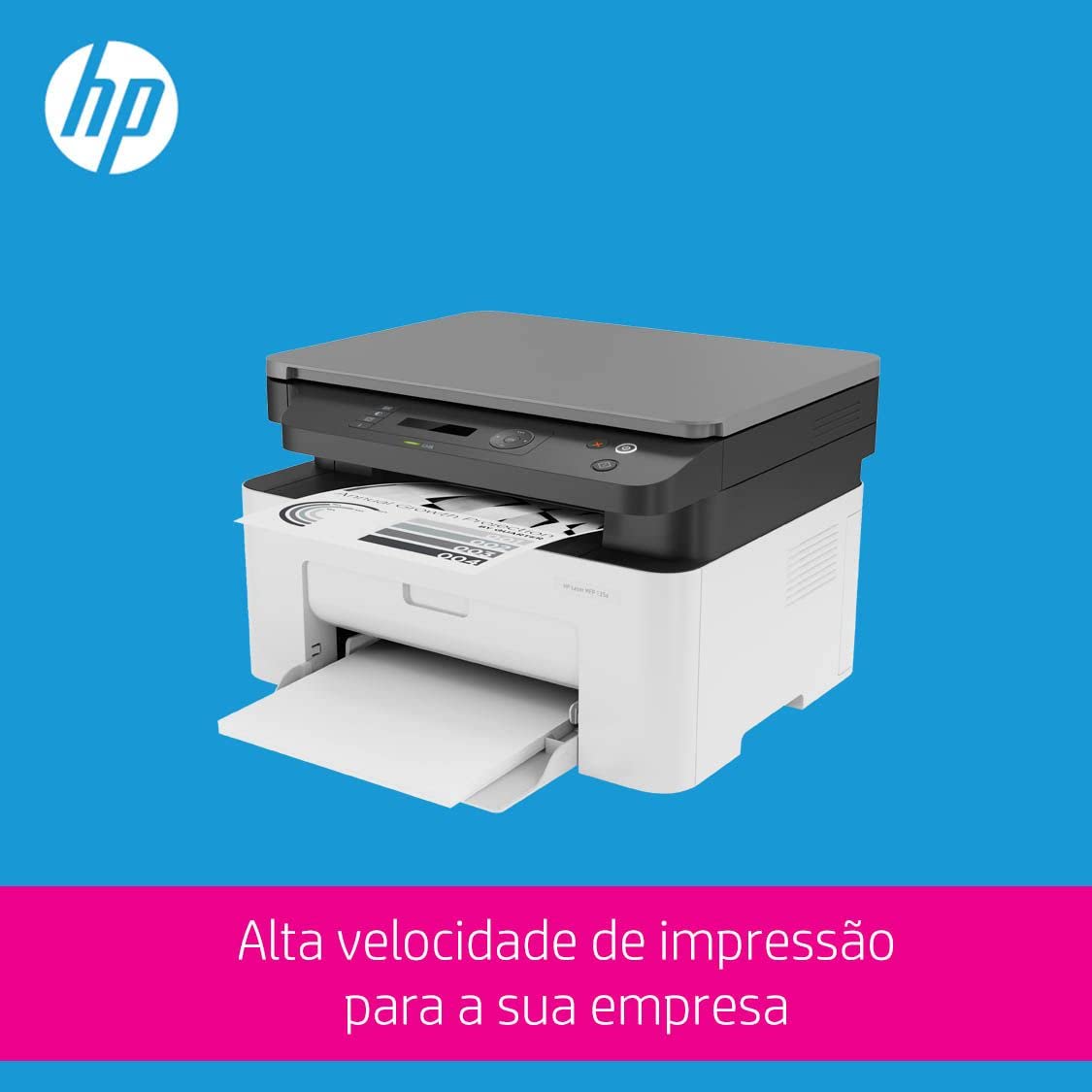 HP Laser MFP 135w - Wireless, Standard ADF - 40 Sheets, Print Speed up to 20 ppm, HP Smart App, White [4ZB83A]