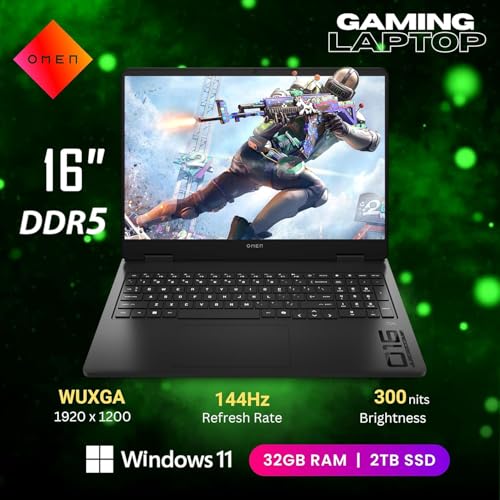 HP OMEN 16 Gaming Laptop 16 FHD 144Hz Display AMD Ryzen 9 8940HX NVIDIA RTX 5060 8GB 16GB RAM | 512GB SSD Windows 11 Black (Office 365)