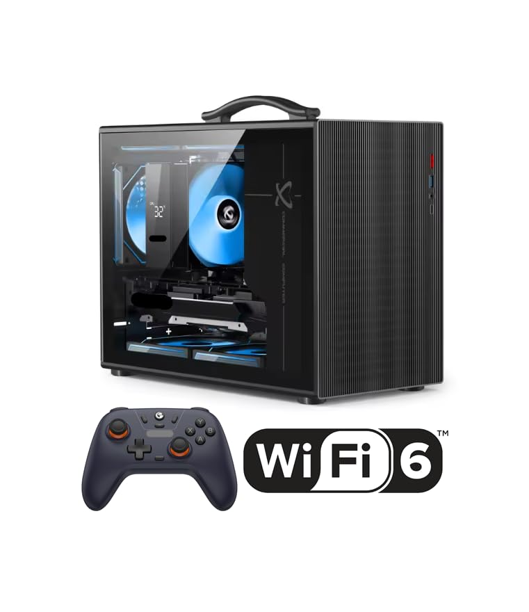 iDeals Custom Steam Gaming PC | Desktop | Intel Core i5 12400F 6 Cores 4.4GHz | AMD RX 580 8GB GPU | 16GB DDR4 RAM Dual Channel | 1TB NVMe SSD | WiFi 6 | with Wireless Controller | Steam OS